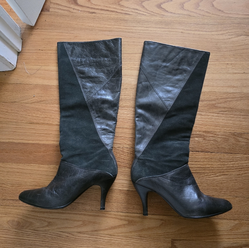 Like New Leather Dark evergreen women's boots Gianni Bini